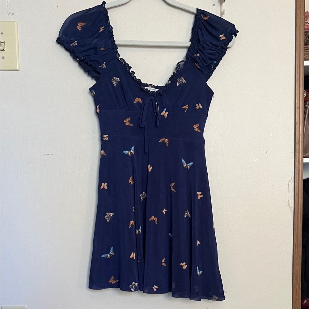 Urban Outfitters Navy Dress with Butterfly Print